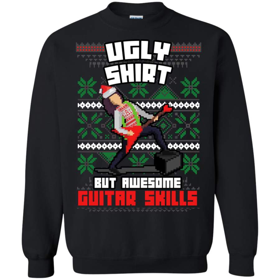 Ugly Christmas Guitar Skills – Unisex – Crewneck Sweatshirt – Small to 5XL