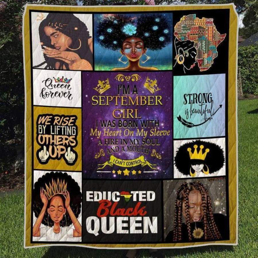 African American Quilt Designs I’m A September Girl Beautiful Black Afro Girl African Style Gift Idea 250195