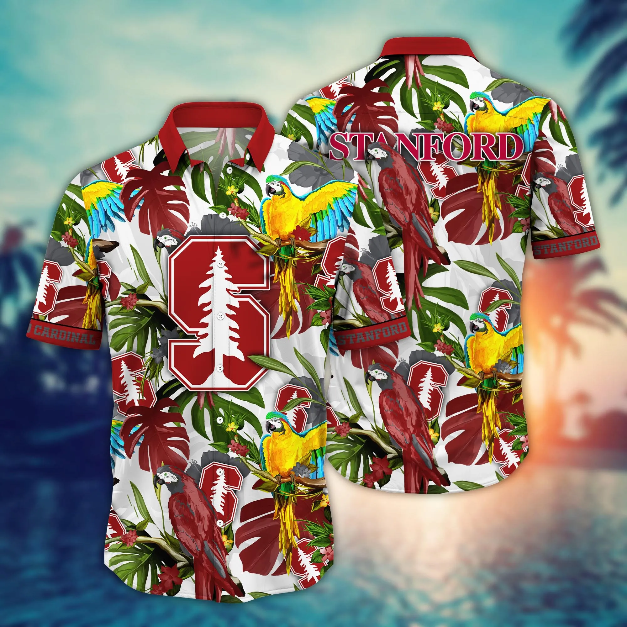 Stanford Cardinal NCCA Hawaiian Shirt Pool Daystime Aloha Shirt