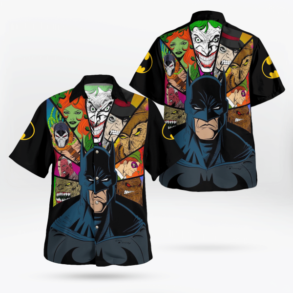 Animated Batman And Villain Face Hawaiian Shirt Summer Beach Clothes Outfit For Men Women Nd