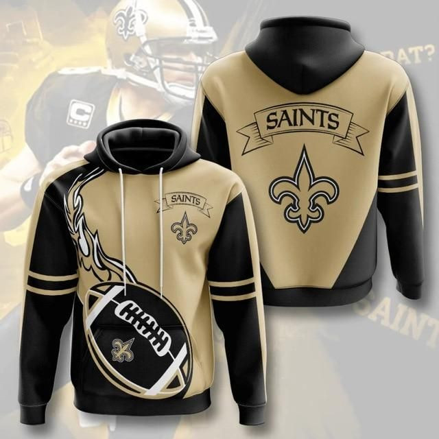 New Orleans Saints Flame Ball 49 Unisex 3D Hoodie Gift For Fans