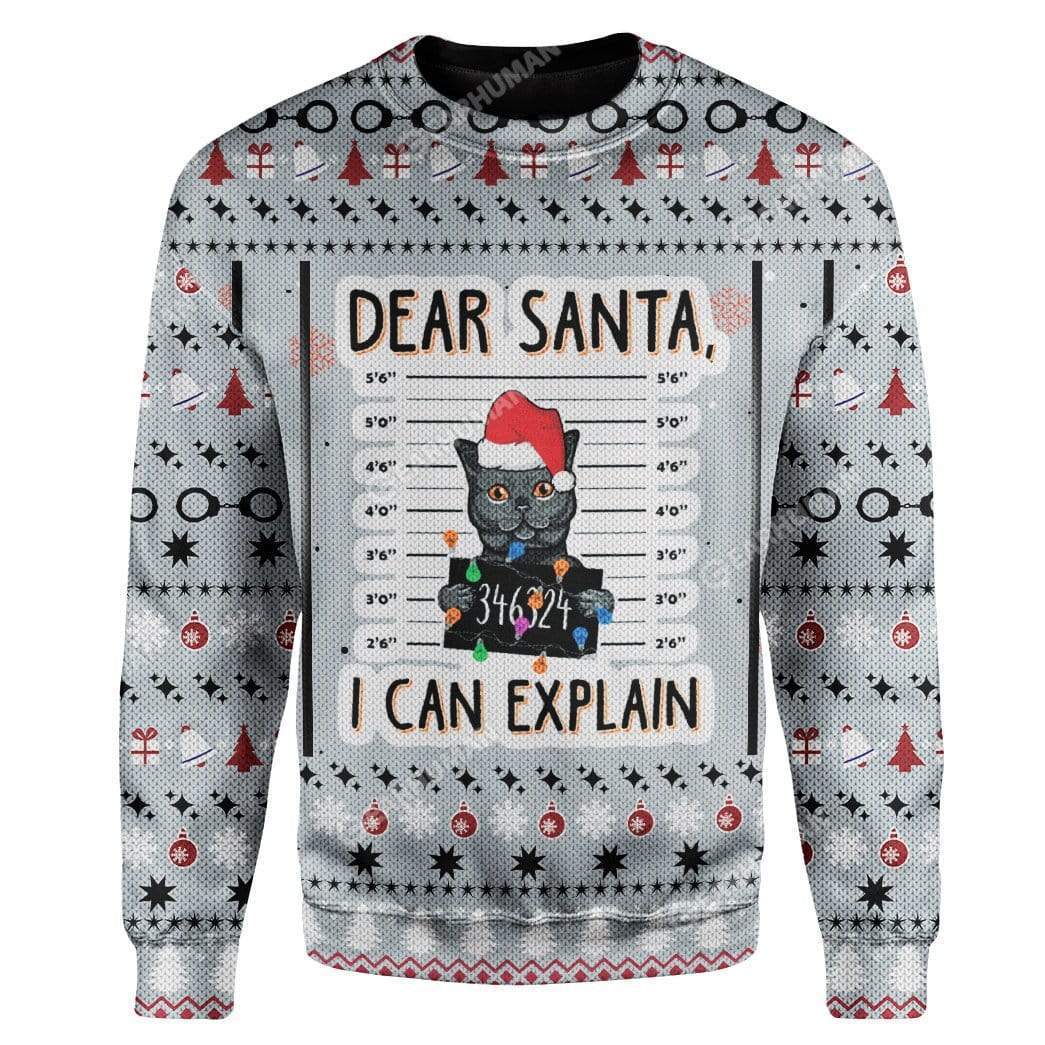 Cat Can Explain Christmas Ugly Sweater | Unisex | Full Size | Adult | Colorful | US1844