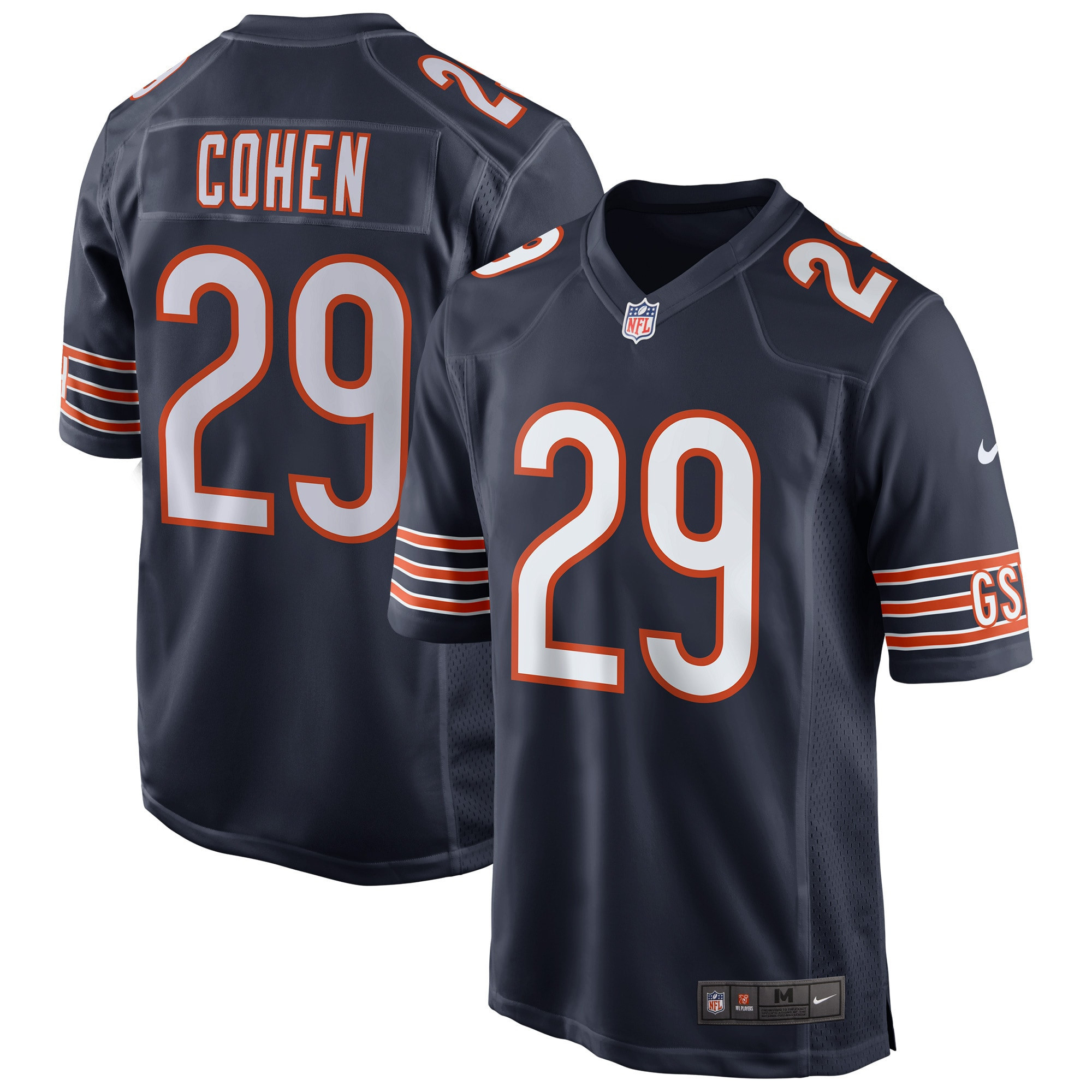 Tarik Cohen Chicago Bears Game Player Jersey – Navy NFL