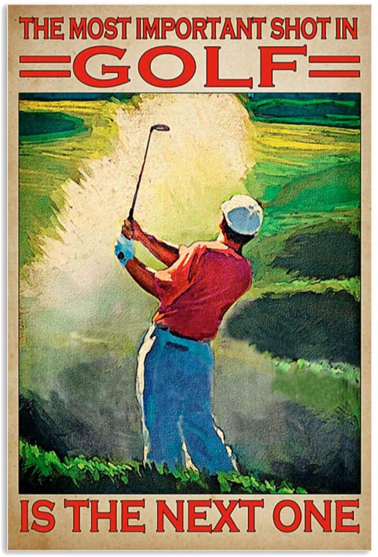 Vintage Man Golf The Next One Poster Art Print      Home Decor Gift For Men Women Family Friend On Birthday Xmas