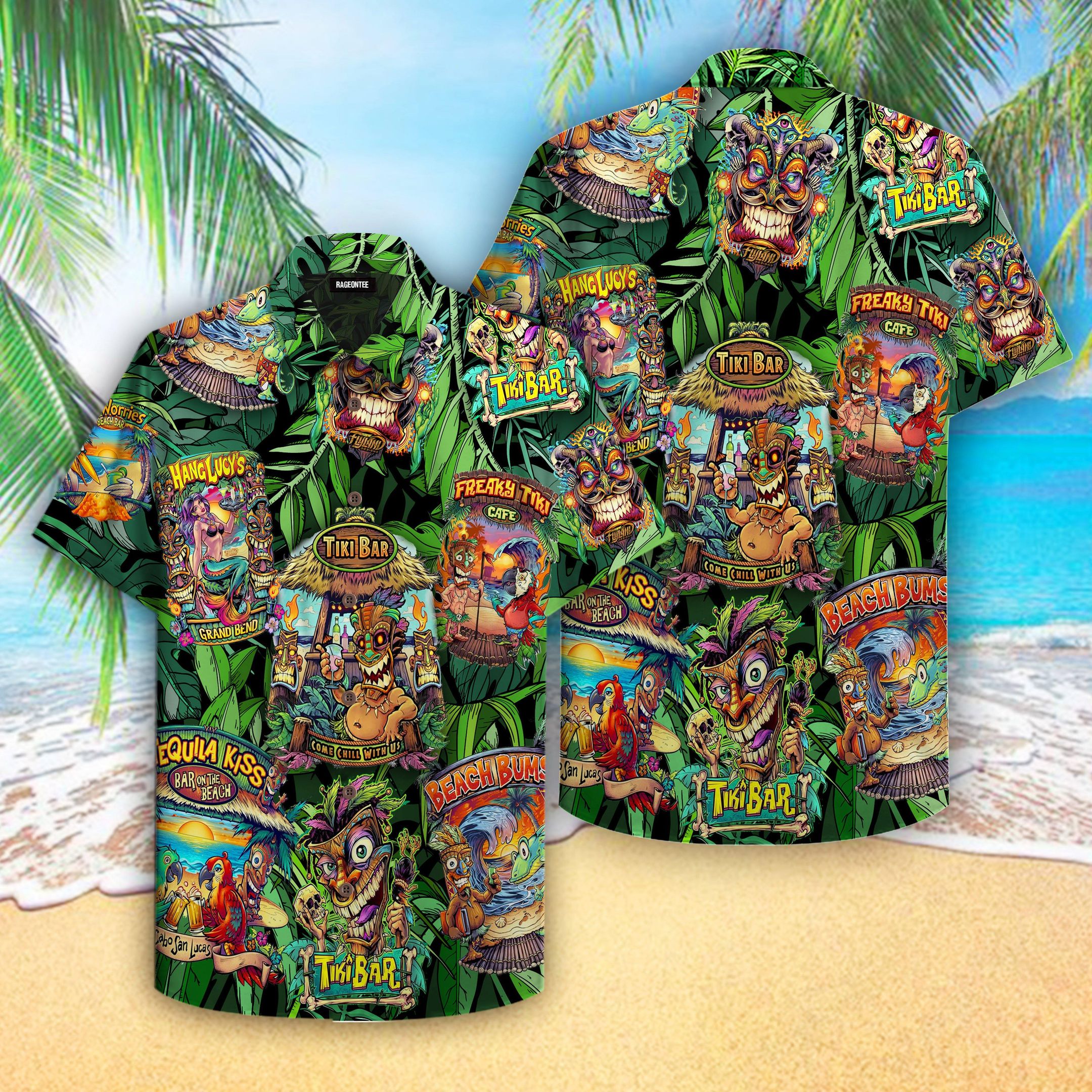 The Tiki Bar Aloha Hawaii Shirt Colorful Short Sleeve Summer Beach Casual For Men And Women Ha38333