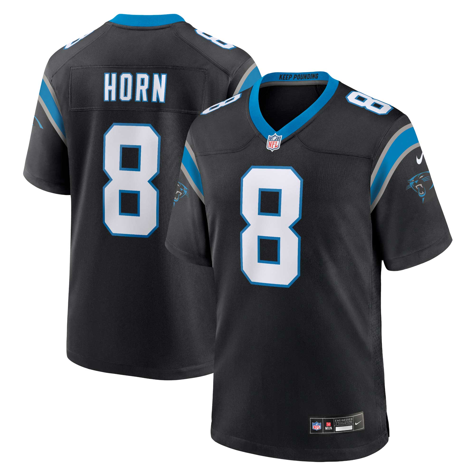 Men’s Carolina Panthers Jaycee Horn Black Game Jersey