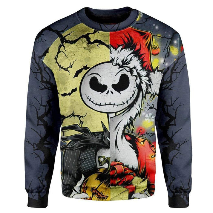 Funny Skull Halloween Crewneck Sweatshirt All Over Print Sweatshirt For Women Sweatshirt For Men