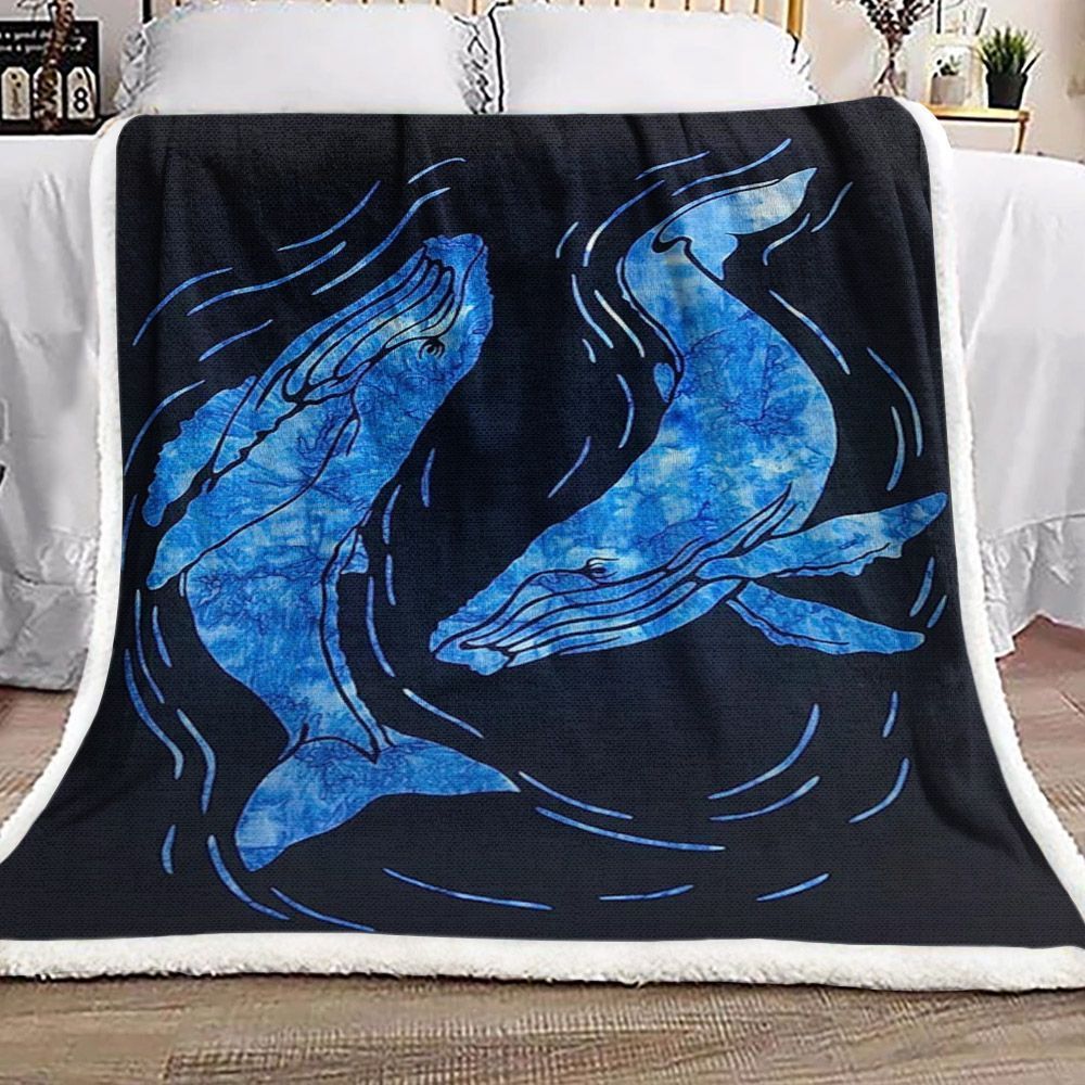 Whale Sherpa Fleece Blanket RRJN