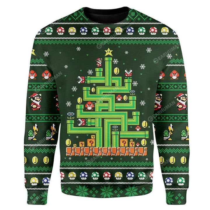 Waybackapparel  Custom Ugly Mario Christmas 3D All Over Print