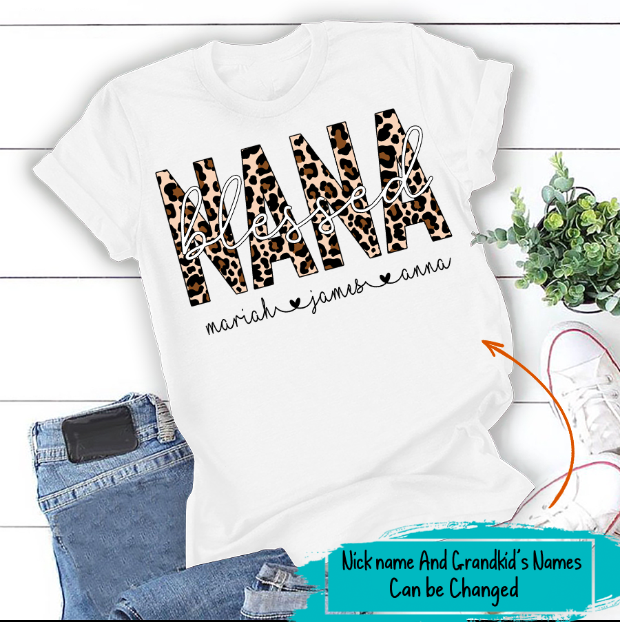 Blessed Nana Leopard | Personalized Shirt