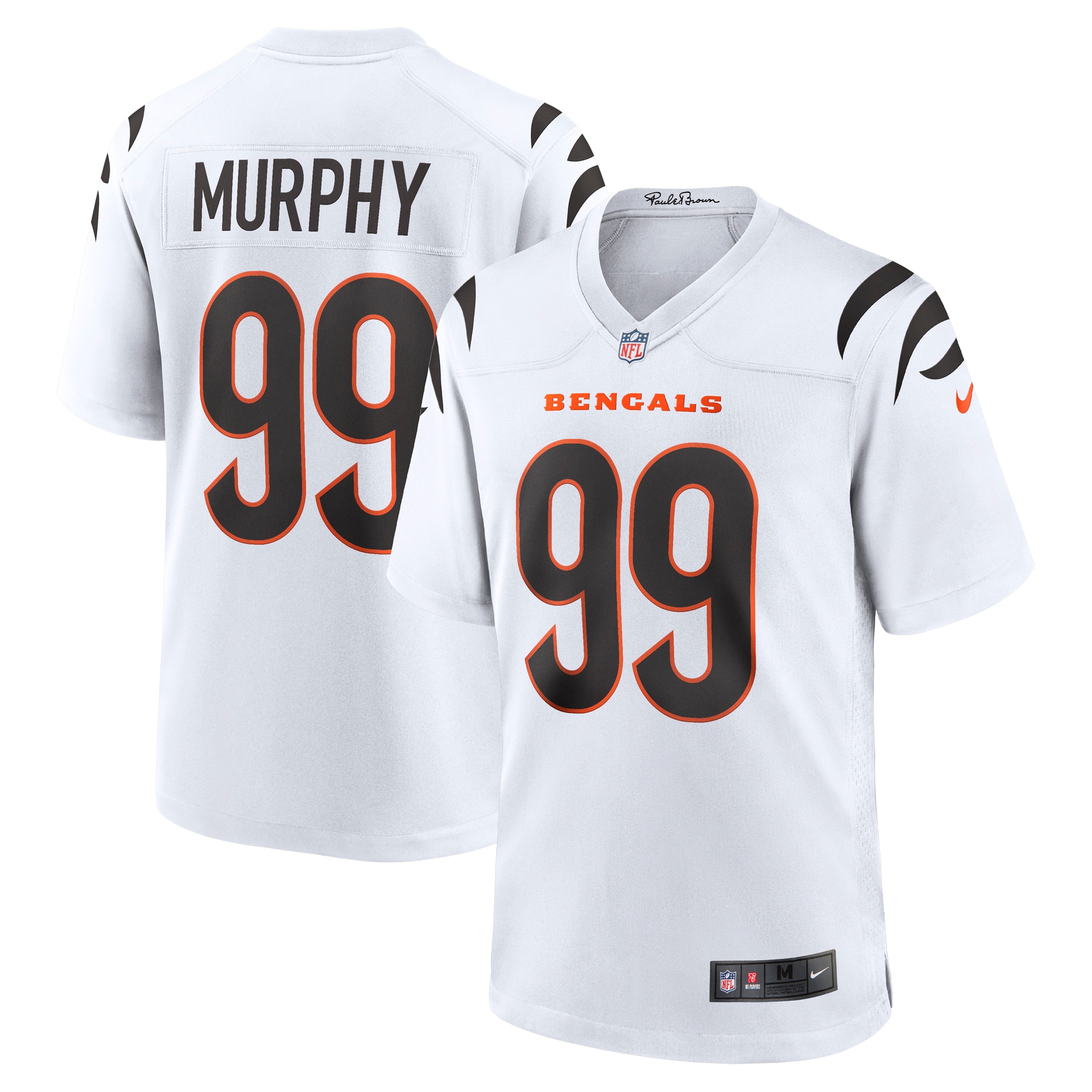 Myles Murphy Cincinnati Bengals Team Game Jersey – White