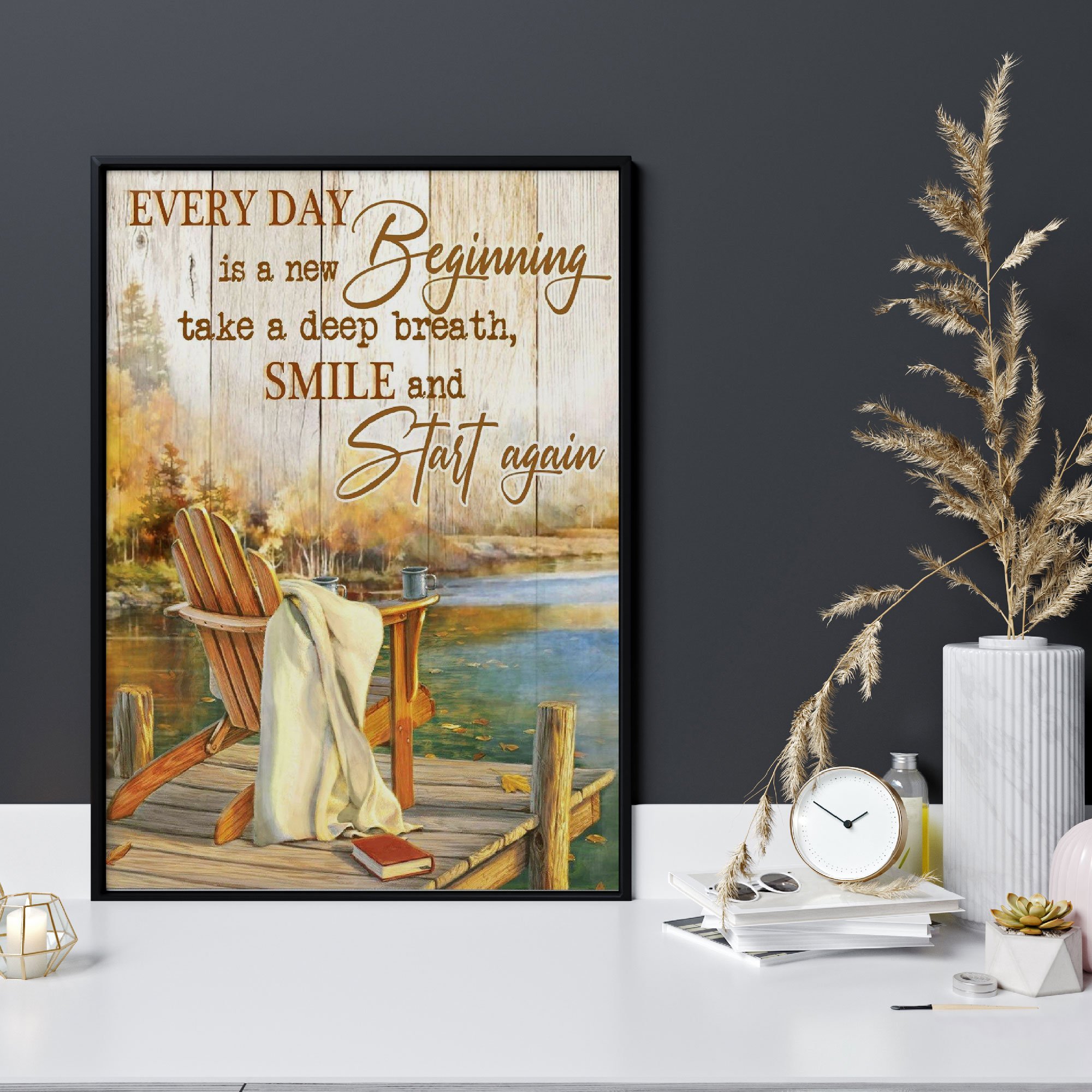 Hippie Autumn Every Day Is A New Beginning – Printed Canvas Wall Art ...