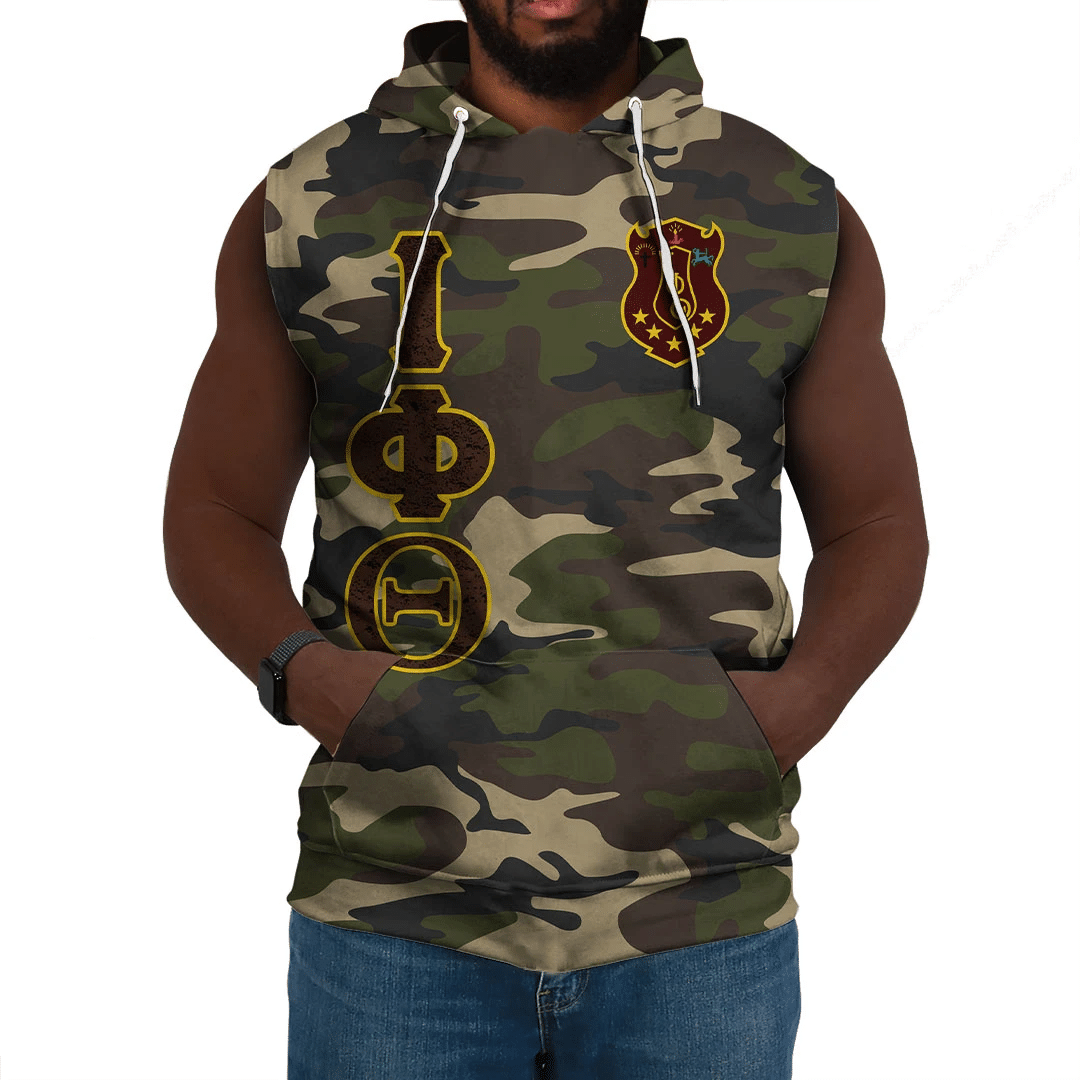 (Custom) Africa Zone Hoodie – Iota Phi Theta Camouflage Sleeveless Hoodie A31