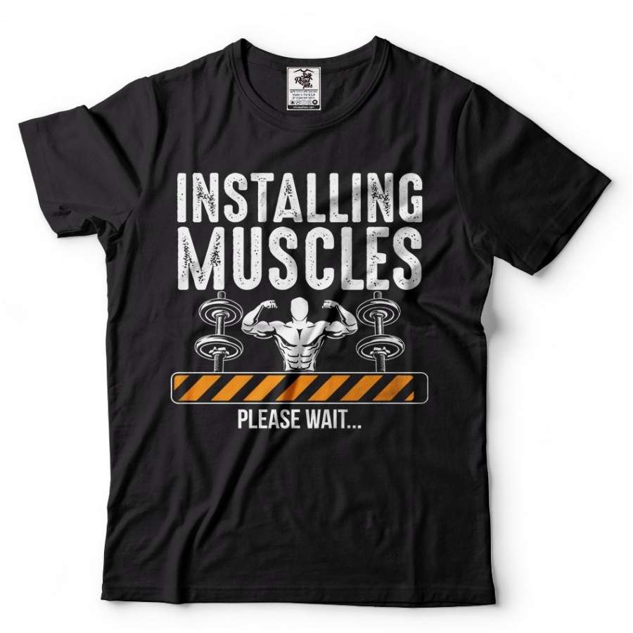 Workout Gym T-Shirt Installing Muscles Training Shirt