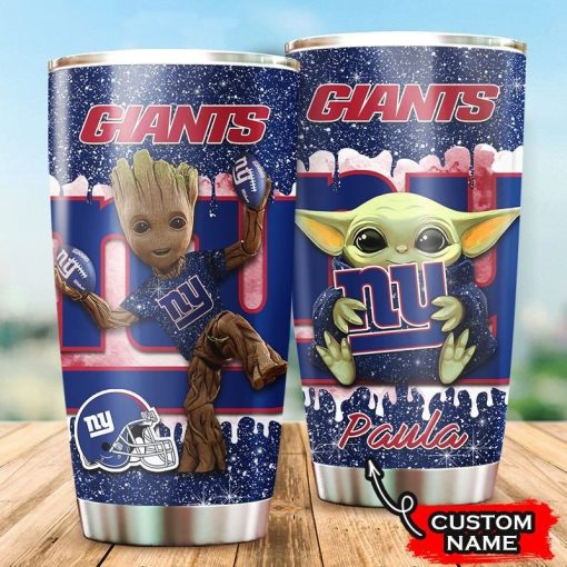 Holatshirt Custom Name Grogu Groot New York Giants Tumbler Mug