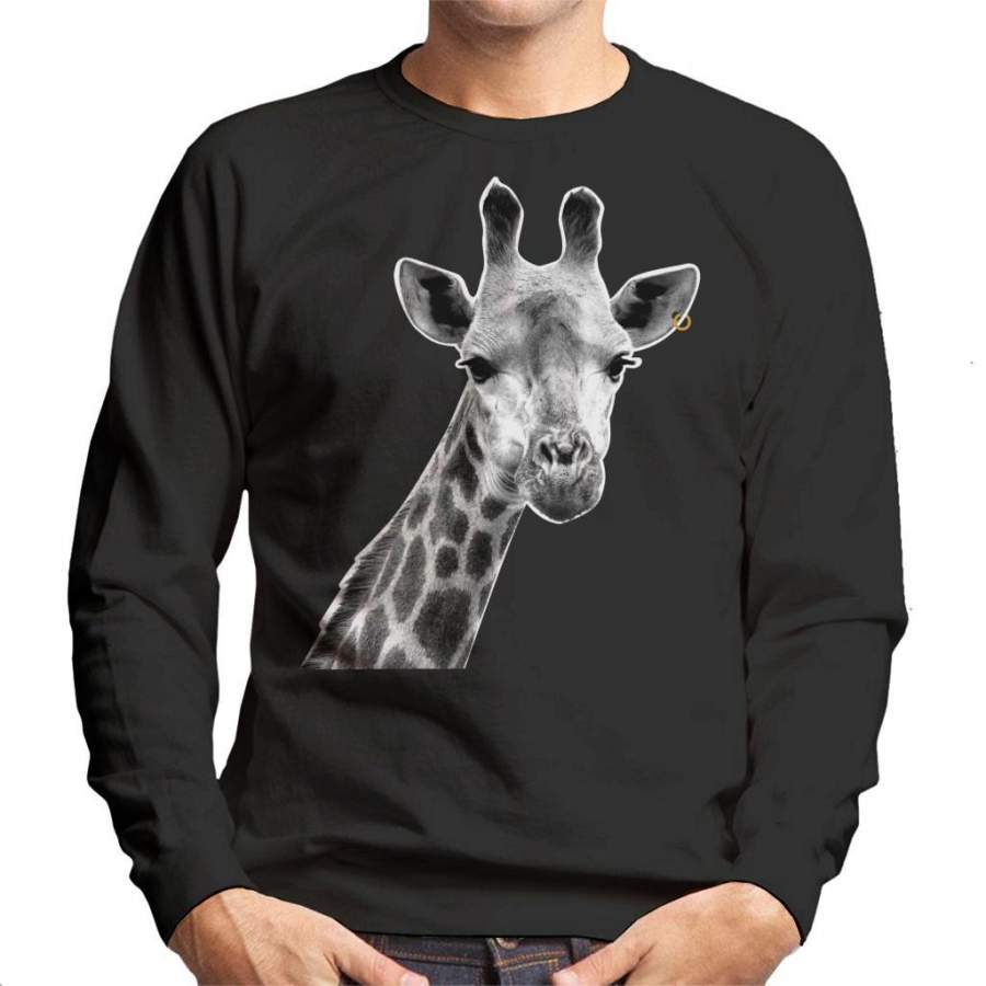 Giraffe With Earring Men’s Sweatshirt