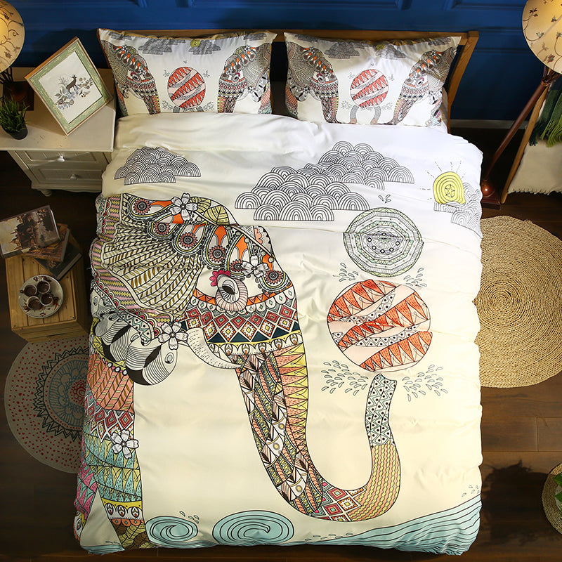 3D Bohemian Elephant Quilt Cover Set Bedding Set Pillowcases 17