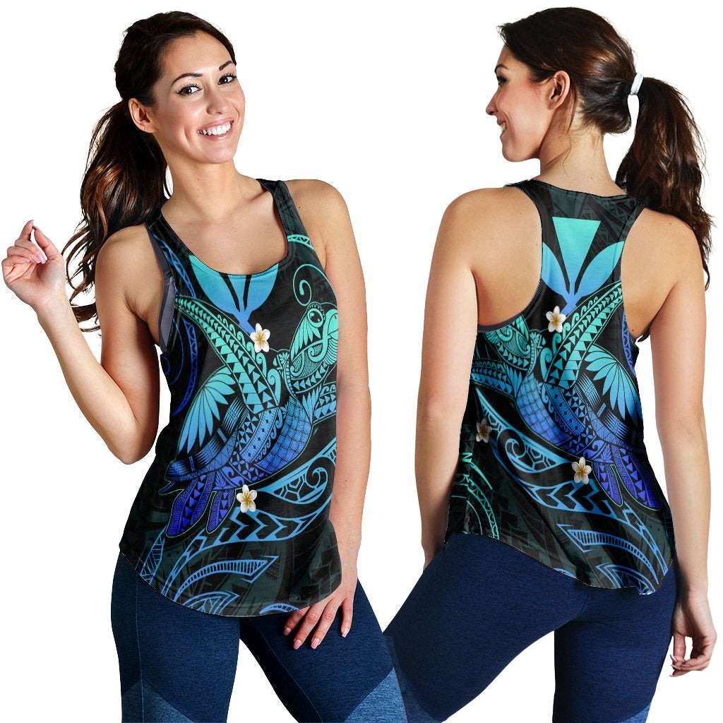 Hawaiian Turtle Polynesian Racerback Tank Nane Style Turquoise Ah Ha18981