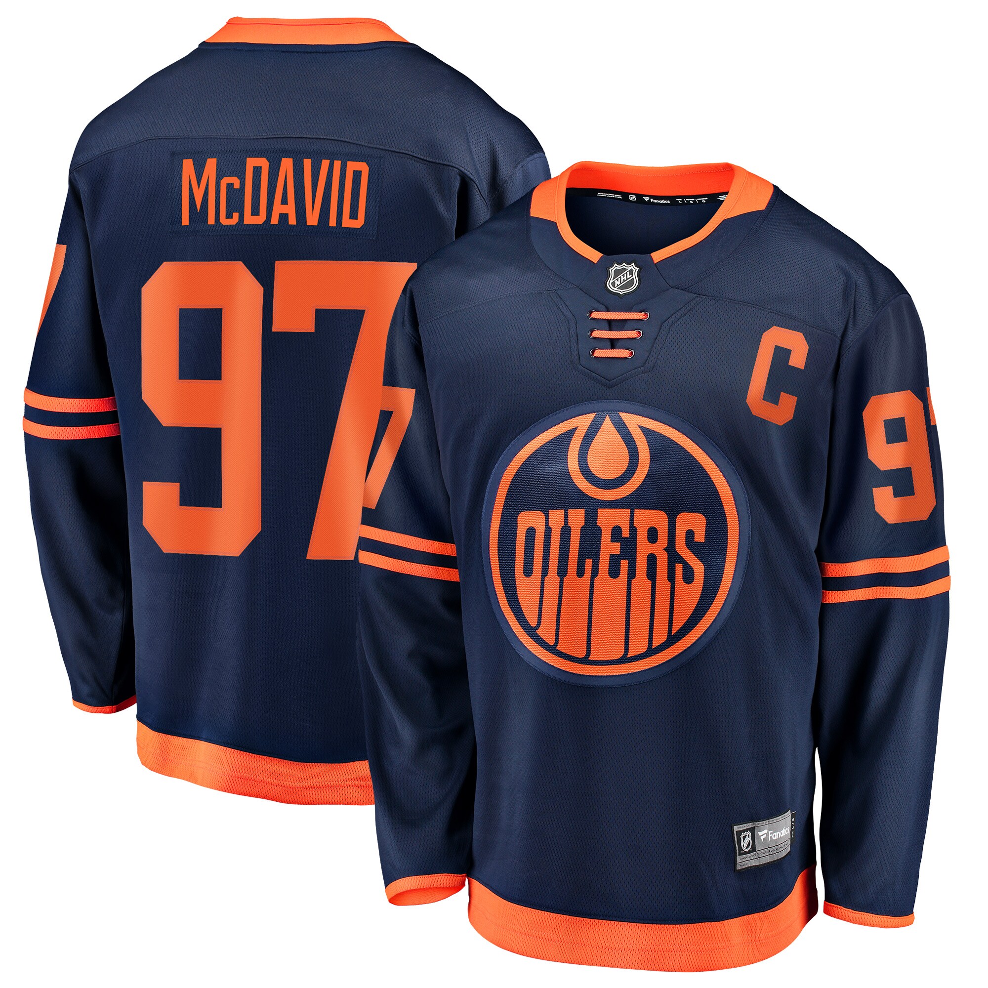 Men's Edmonton Oilers Connor McDavid Navy Alternate Premier Breakaway Player Jersey