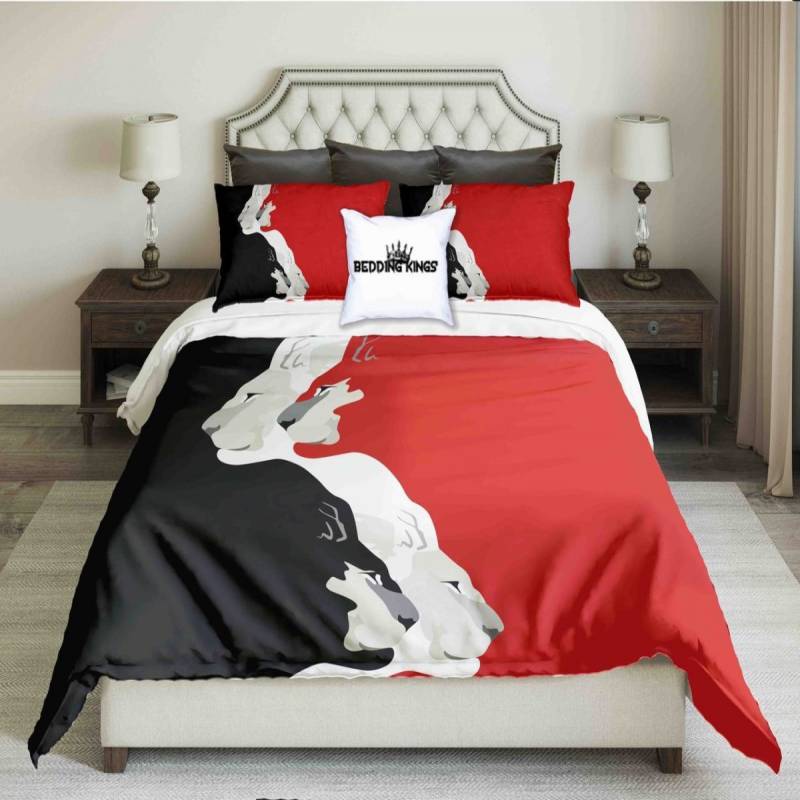 Black Red White Tigers Design | Kings 3D Customize Bedding Set Duvet Cover Set Bedroom Set Bedlinen