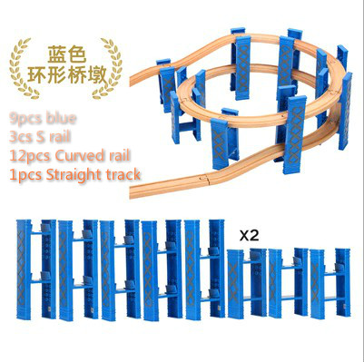 Spiral track bracket set Viaduct TRACK Wooden Track toy Train Fit for BRIO Toy Car Truck Locomotive Engine Railway Toys alx