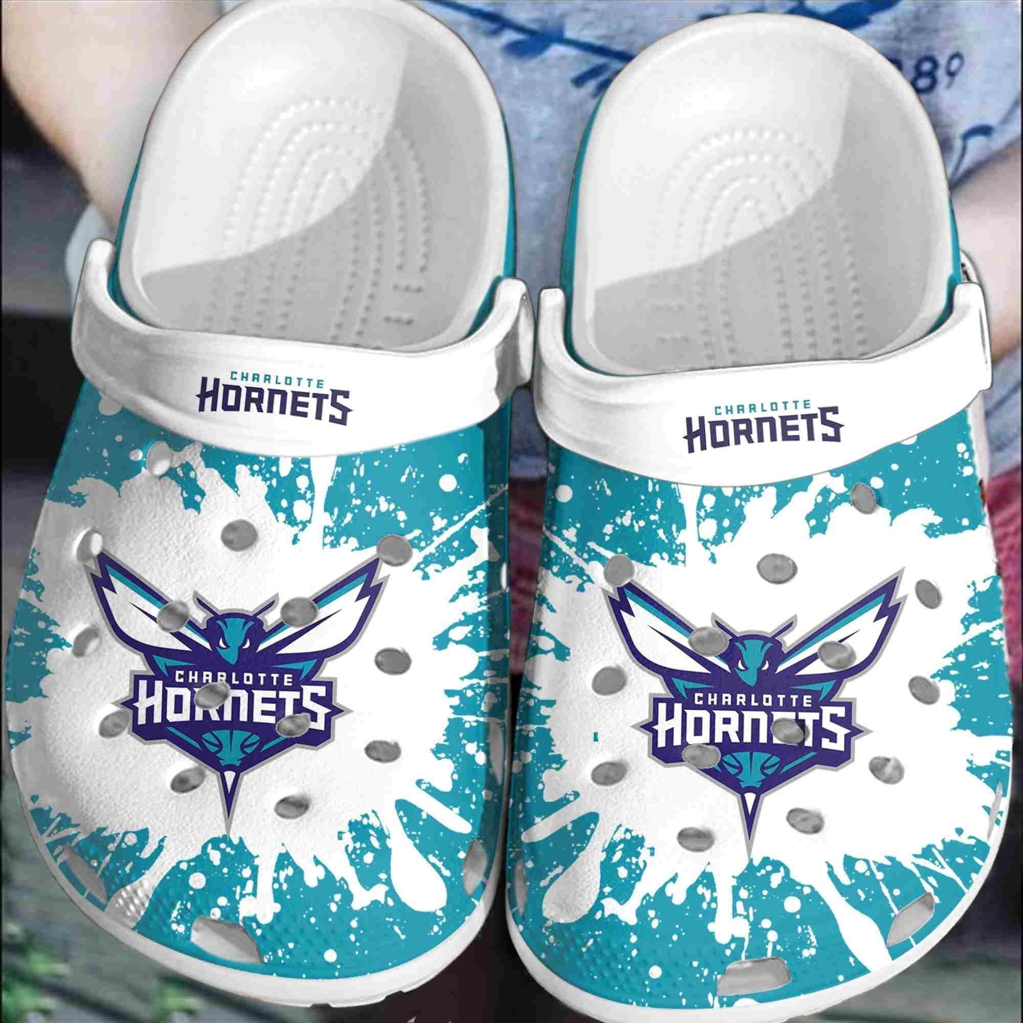 Charlotte Hornets Basketball Club Crocss Comfortable Crocband Clogs Shoes For Men Women