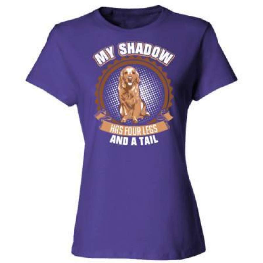 AGR My Shadow Has Four Legs And A Tail Golden Retriever – Ladies’ Cotton T-Shirt
