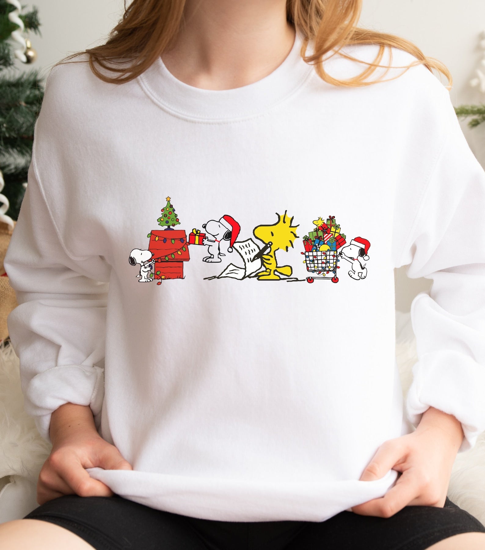 Christmas Dog Sweatshirt 2D Crewneck Sweatshirt All Over Print Sweatshirt For Women Sweatshirt For Men Sws5003