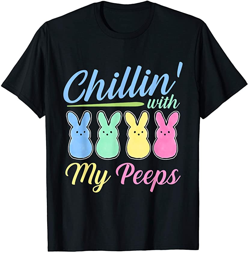 Chillin With My Peeps Funny Easter Bunny boy men kids T-Shirt