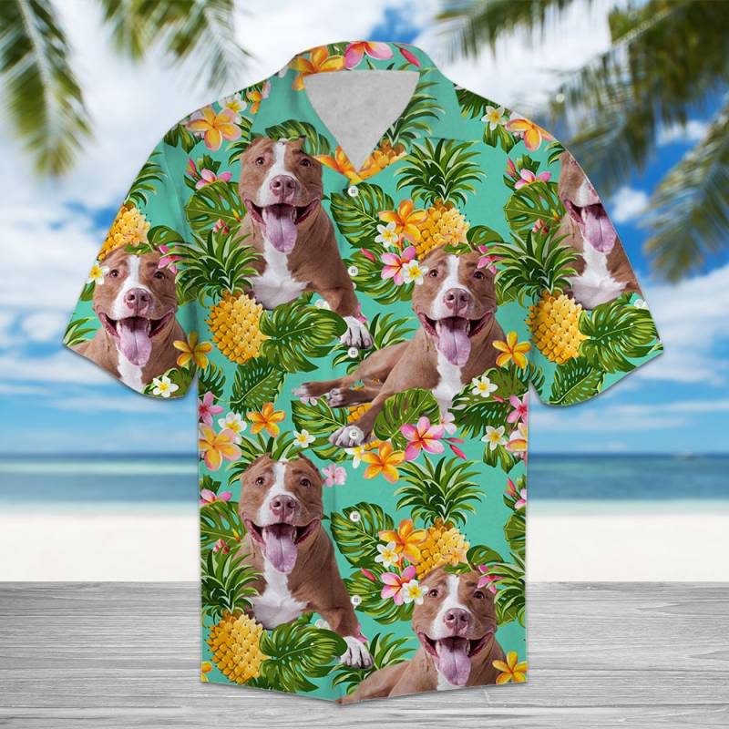 Tropical Pineapple American Pit Bull Terrier Hawaiian Shirt Ha64961