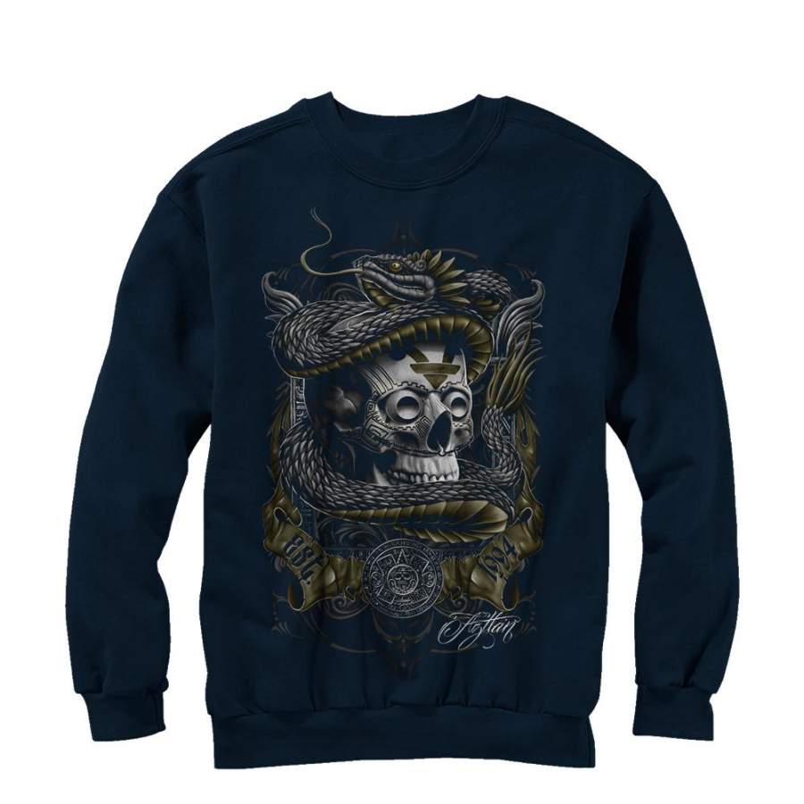 Aztlan Men’s Serpent Warrior  Sweatshirt Navy Blue