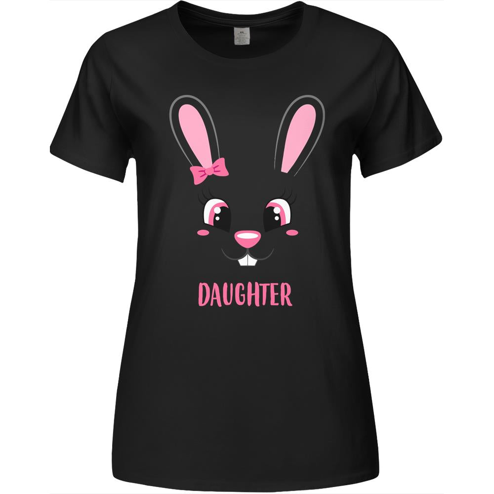 Daughter Bunny Face Funny  Easter Rabbit Family Matching Set Premium Womens Tshirts