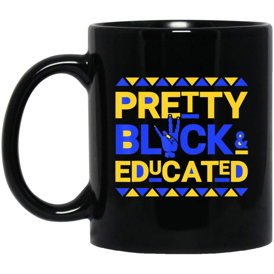 Womens Sigma African Pretty Black And Educated Rho Black Mug