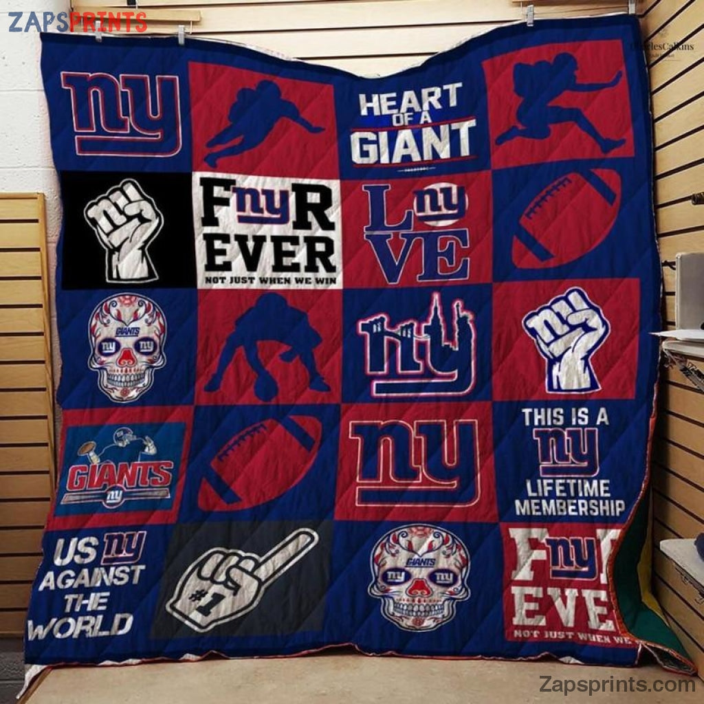 New York Giants Heart Of A Giant 3D Printing Quilt Gift For Fan Football Lovers