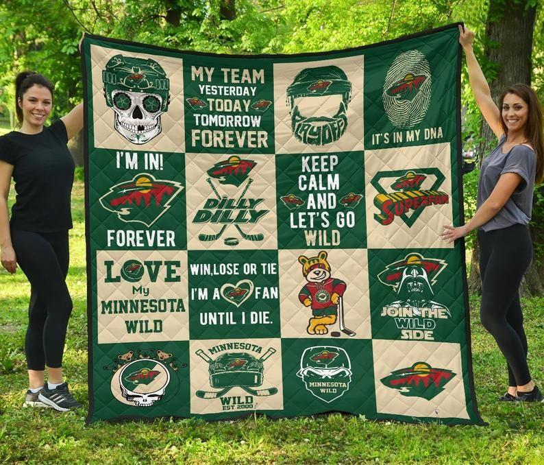 Fan Minnesota Wild Amazing Idea For Mother’S Day Home Decor Fleece Quilt Blanket Personalized Customized Home Bedroom Decor Gift