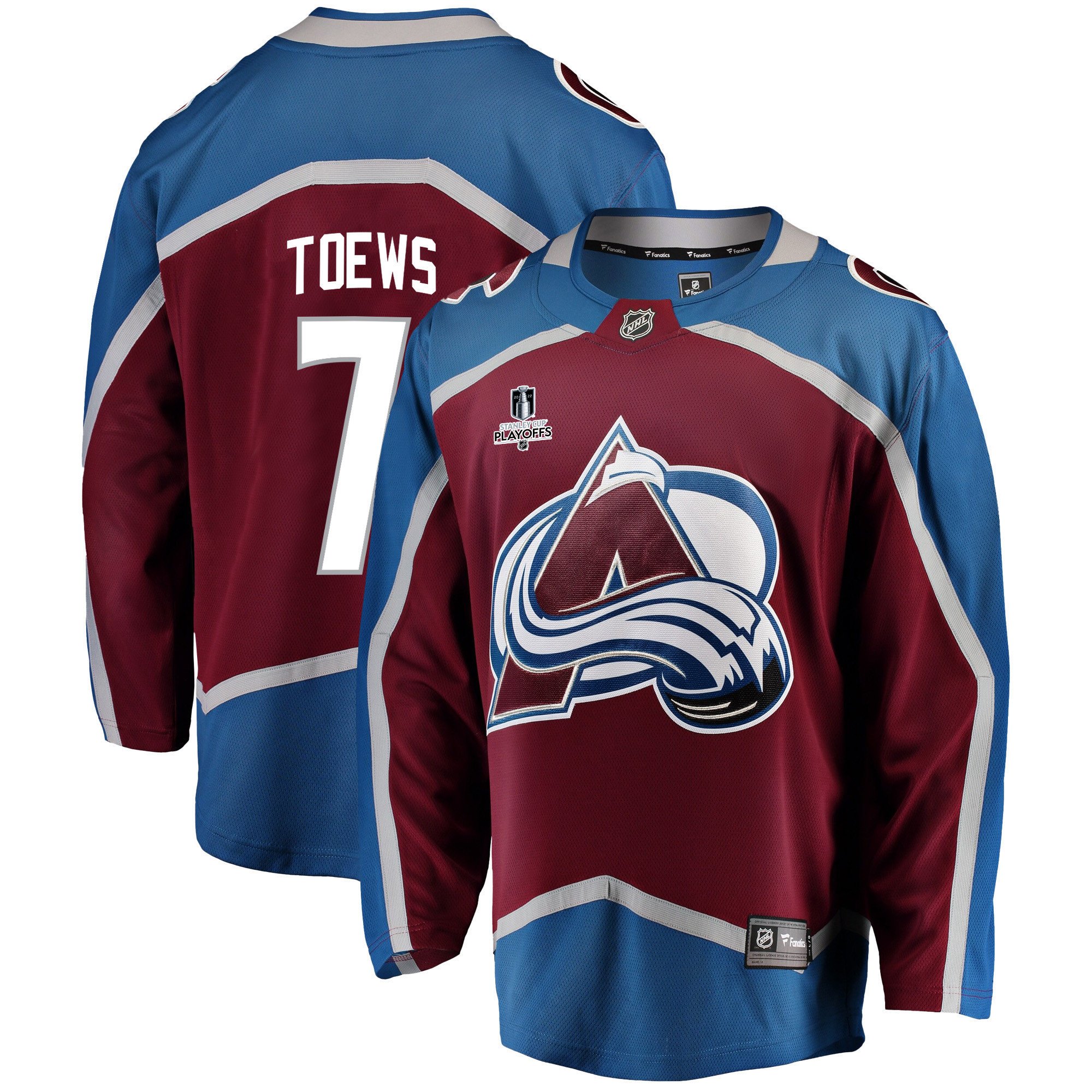 Colorado Avalanche Devon Toews 7 Home 2022 Stanley Cup Playoffs Breakaway Men Jersey – Burgundy