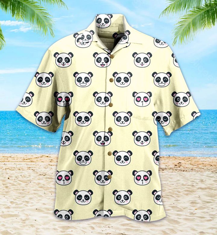 Panda Pattern 3D Hawaiian Shirt