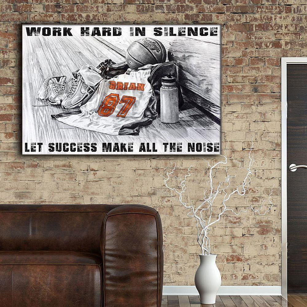 Basketball Poster – Let Success Make All The Noise Canvas Home Décor Gifts For Men Women – Gigo Smart