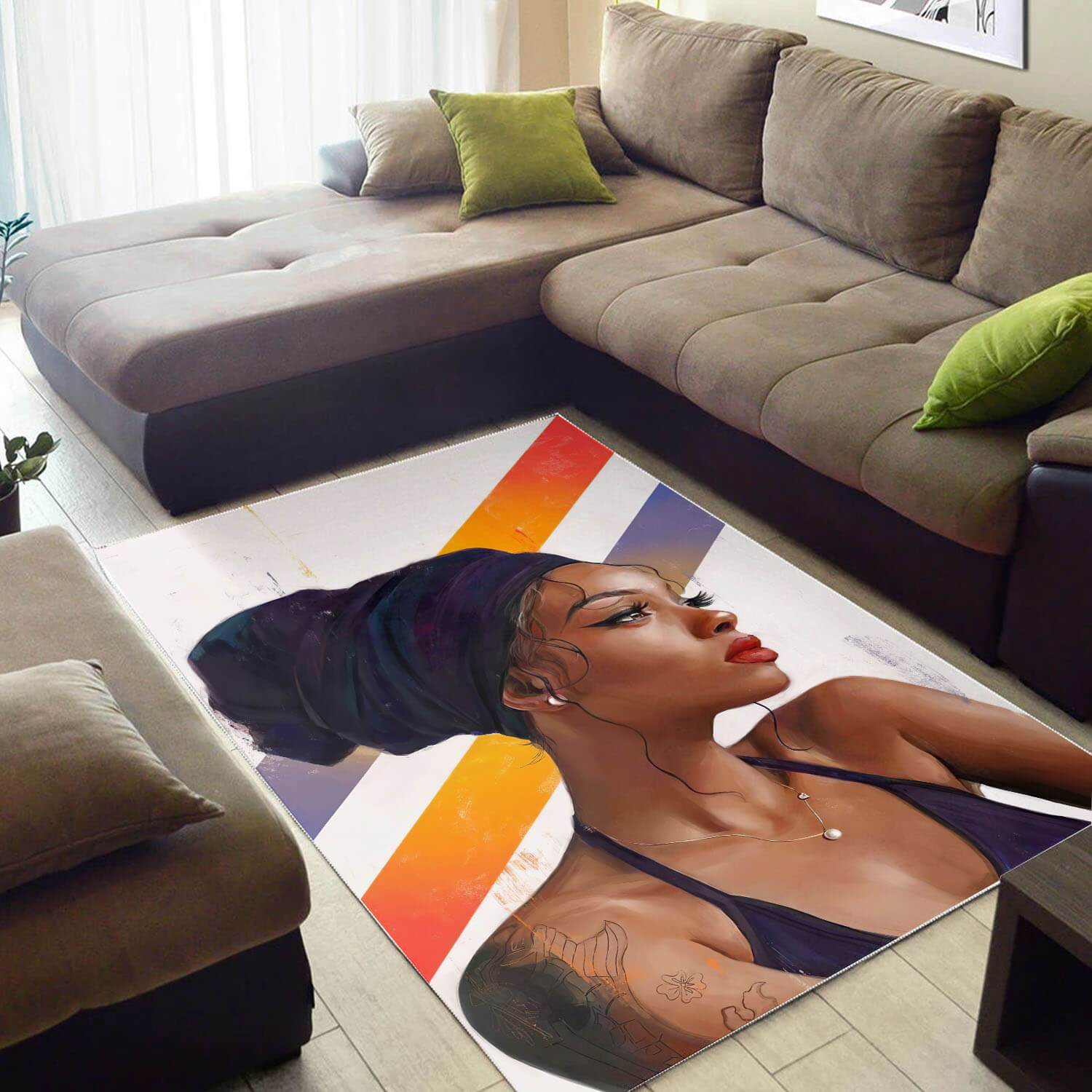 Afrocentric Area Rugs Beautiful Black Afro Lady African Carpet African Themed Decorating Ideas WBG08095