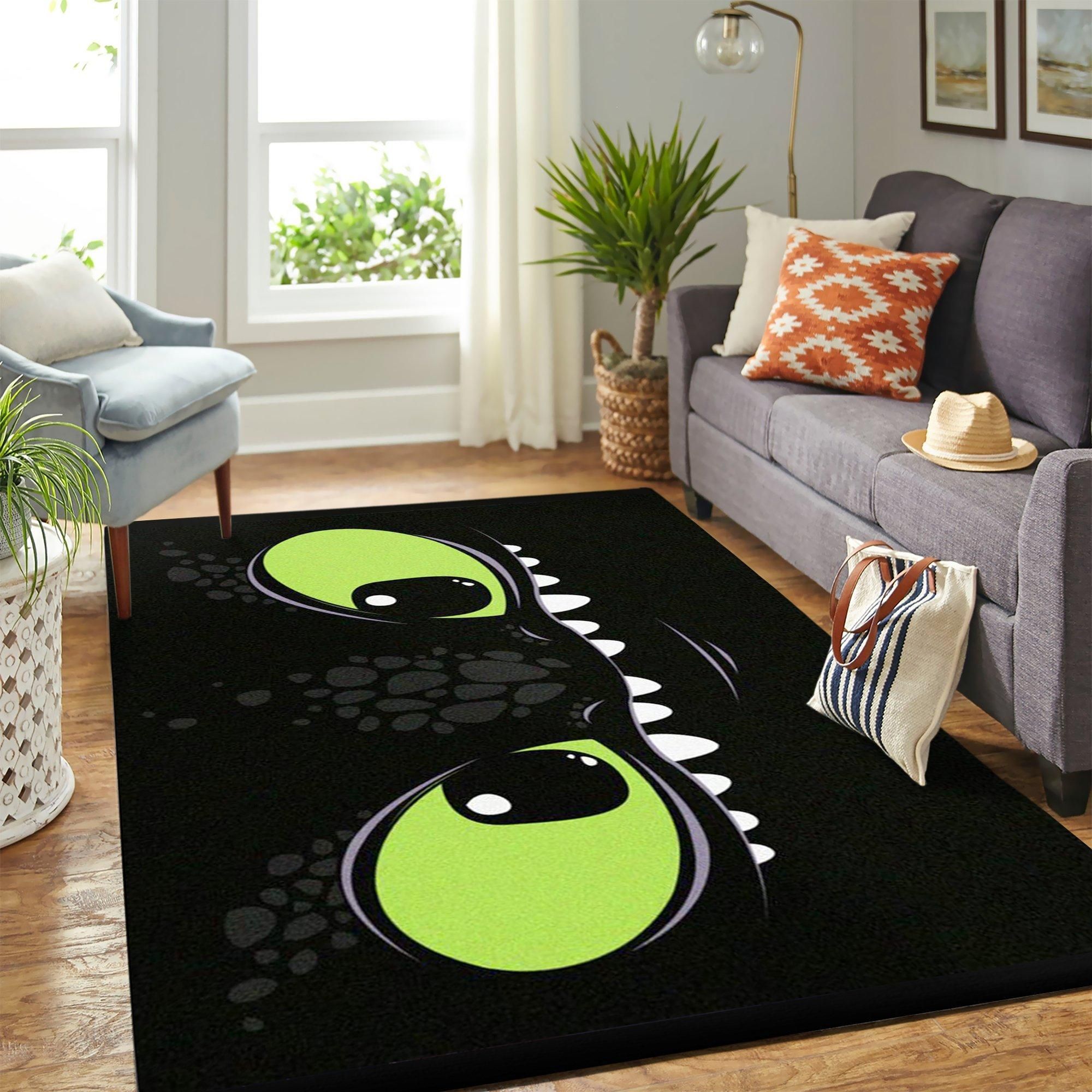 Toothless Face Cute Area Rug Geeky Carpet – Home Decor – Bedroom Living Room Décor