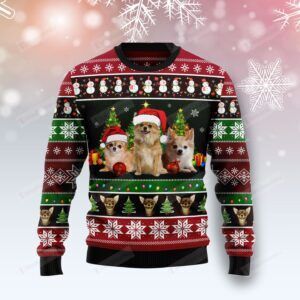 Chihuahua Group Beauty Ugly Christmas Sweater, All Over Print Sweatshirt