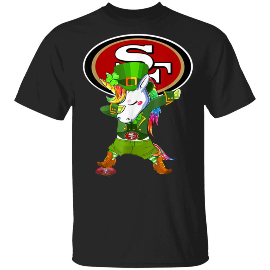 Unicorn Dabbing Football Team SanFrancisco 49er St.Patrick’s T-Shirt