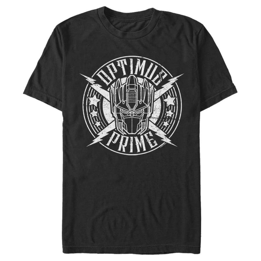 Transformers Men’s Optimus Prime Rock Badge  T-Shirt