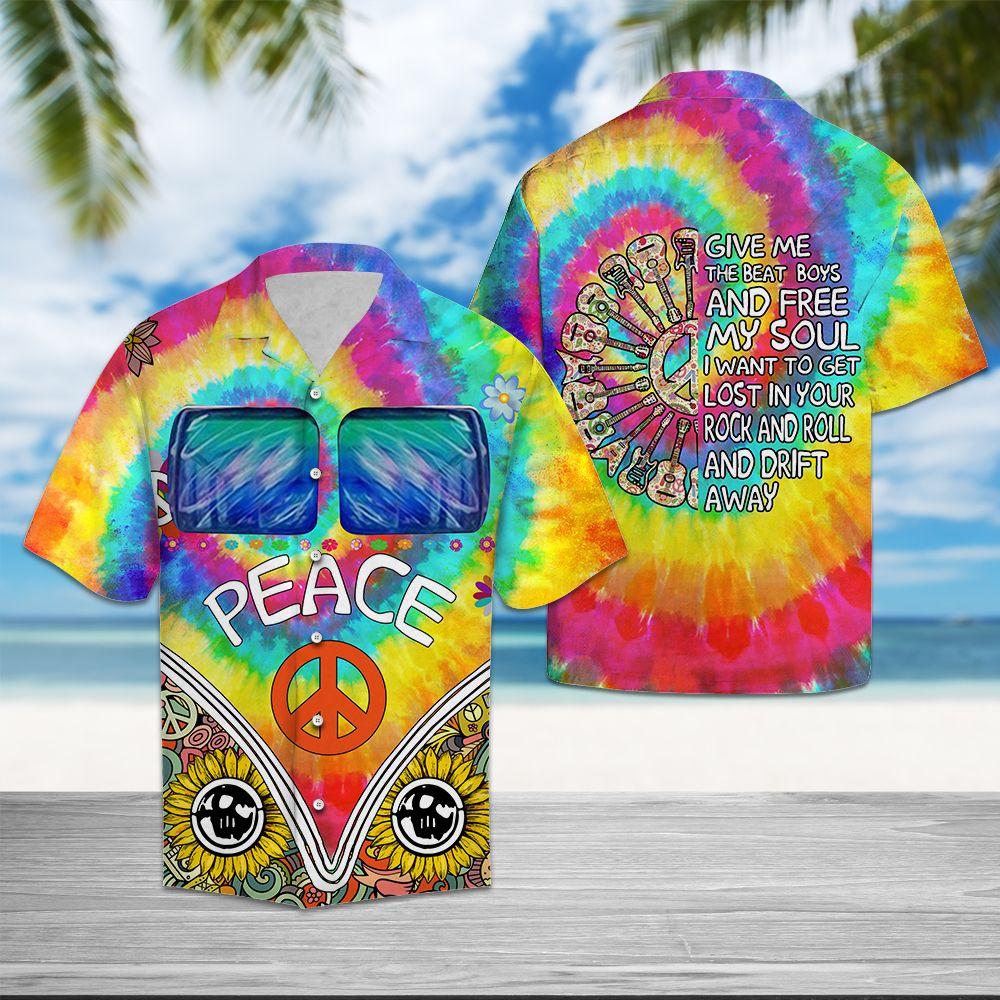 Aloha Shirt Mother’s day Father’s day unique gift ideas for mom & dad from daughter & son kids, meaningful birthday presents –  Hippie Peace T2807 – Hawaiian Shirt