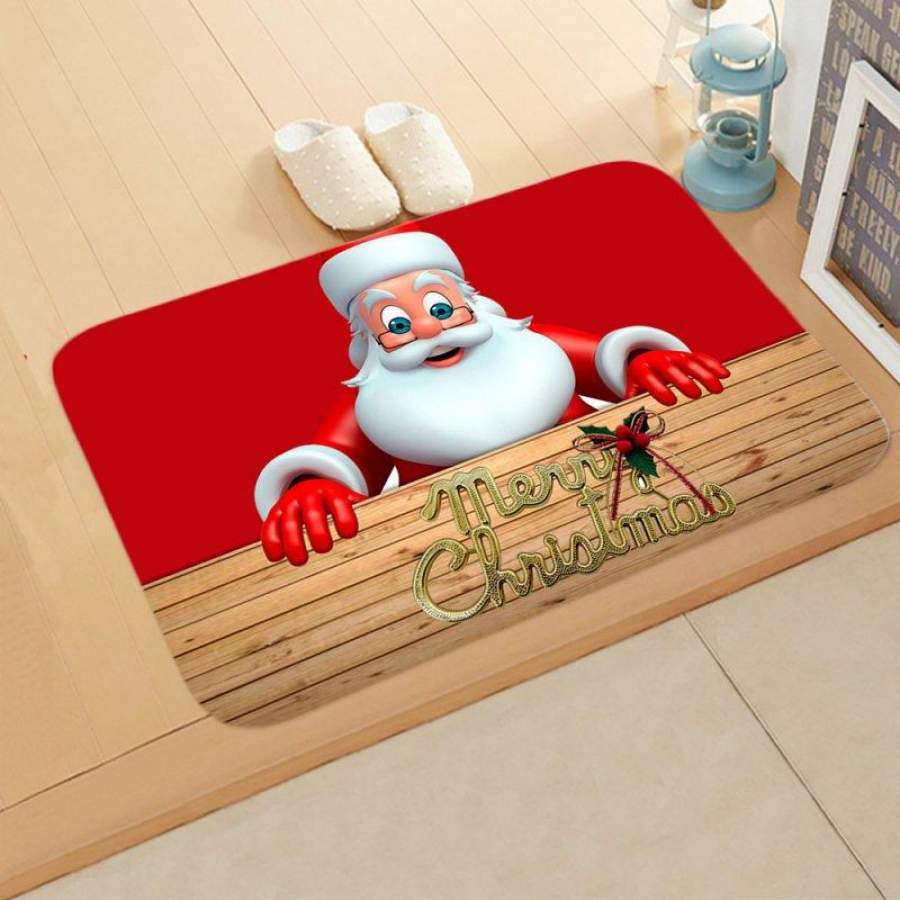 Christmas Doormat Kitchen Mat Non-Slip Rug Decoration for Home Happy New Year Xmas Doormat FP006