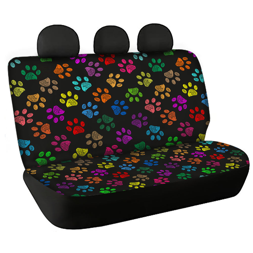 Cute Dog Puppy Paw Print Bench Seat Covers, Car Accessories For Dog Mom, Dog Dad, Dog Lovers – Iphw1014