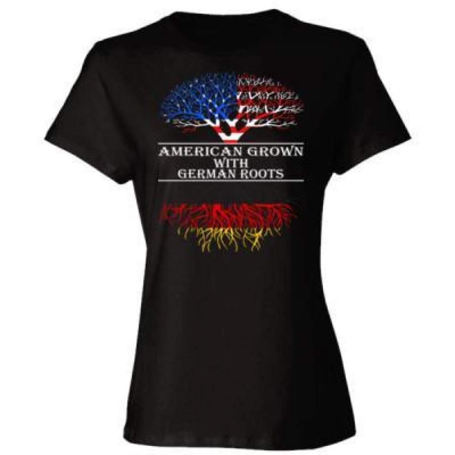 AGR American Grown With German Roots – Ladies’ Cotton T-Shirt