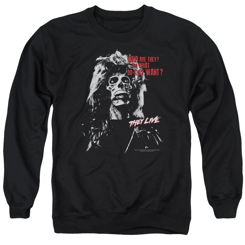 They Live They Want Mens Crewneck Sweatshirt Black