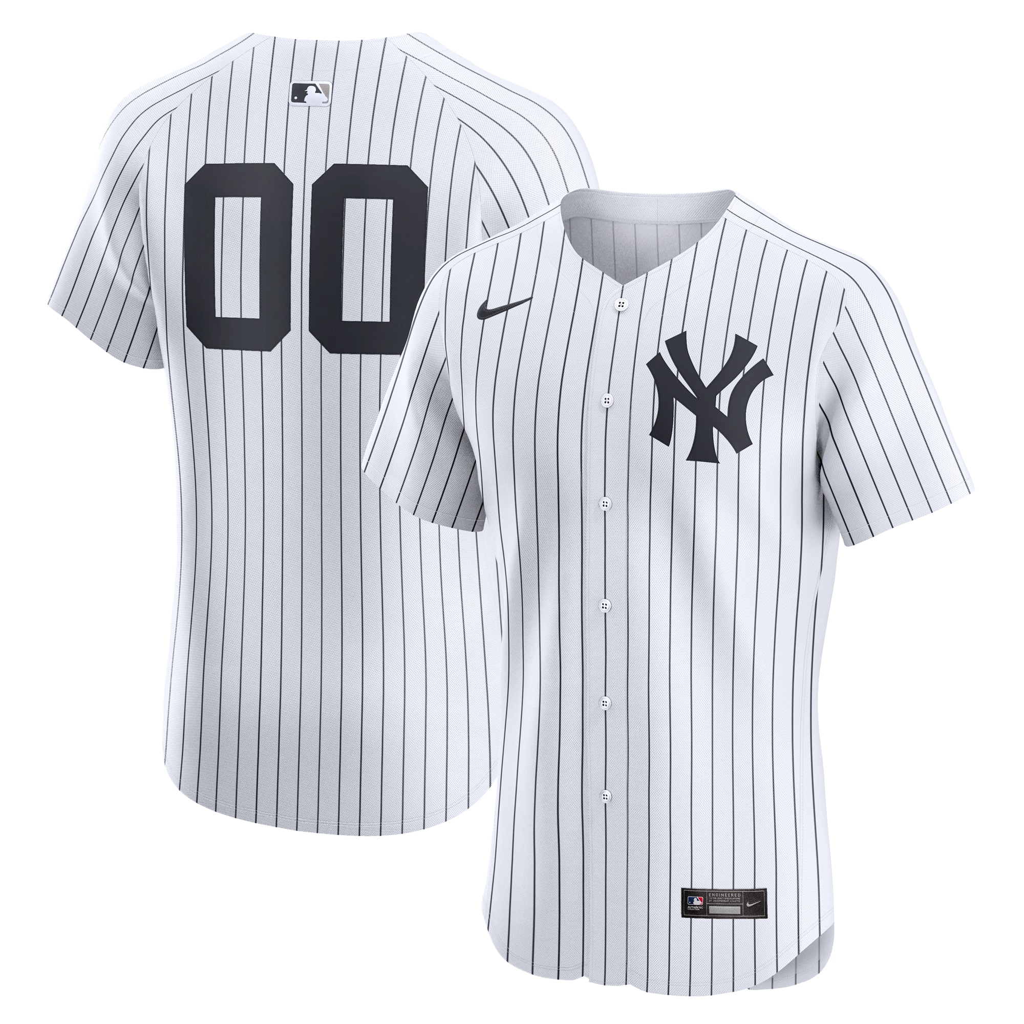 New York Yankees Home Elite Custom Number Jersey – White