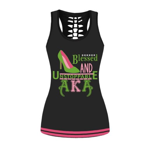 Alpha Kappa Alpha Blessed Tank-Top And Legging 3D All Over Print